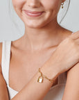 14k Gold Filled Lock Bracelet - HLcollection - Handmade Gold and Silver Jewelry