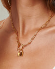 14k Gold Filled Lock Necklace - HLcollection - Handmade Gold and Silver Jewelry