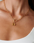14k Gold Filled Lock Necklace - HLcollection - Handmade Gold and Silver Jewelry