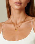 14k Gold Filled Lock Necklace - HLcollection - Handmade Gold and Silver Jewelry