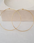 2 Inches Gold Hoops Earrings - HLcollection - Handmade Gold and Silver Jewelry