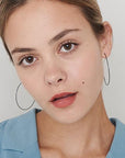 2 Inches Gold Hoops Earrings - HLcollection - Handmade Gold and Silver Jewelry