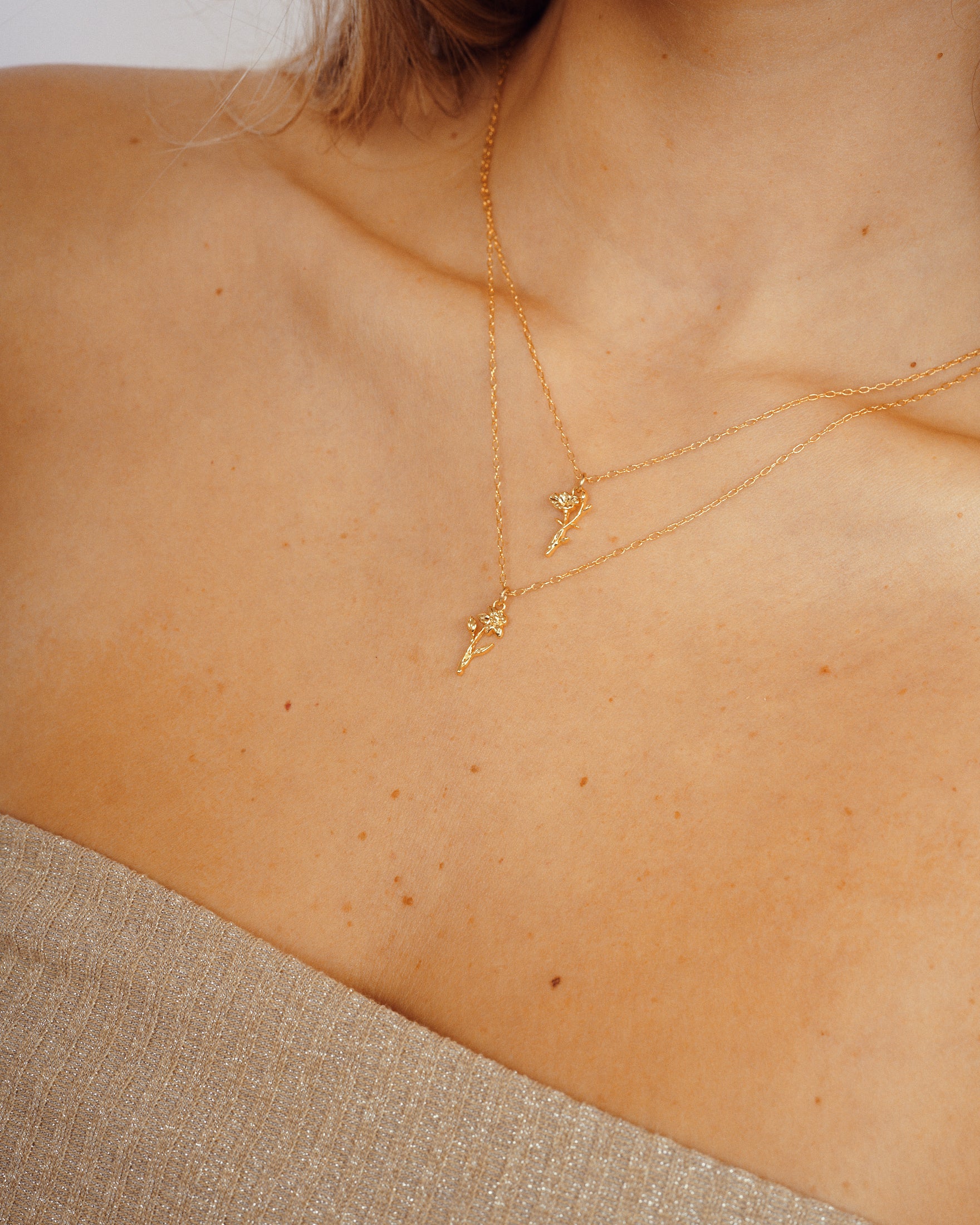 שרשרת זהב פרח חודש הלידה שלך