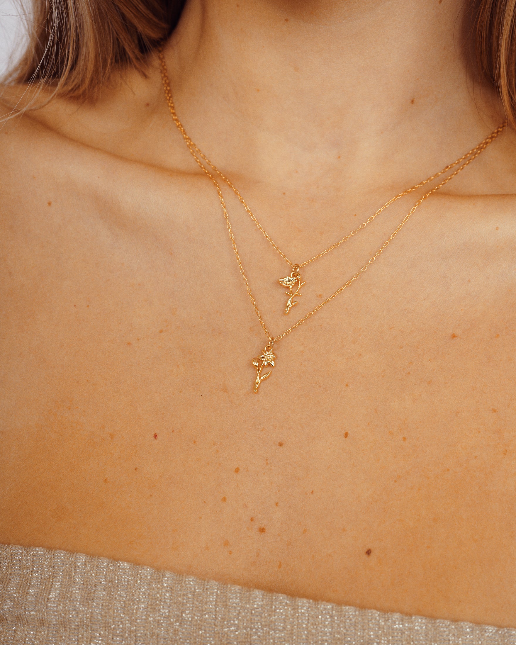 שרשרת זהב פרח חודש הלידה שלך