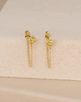 עגילי שרשרת ורד