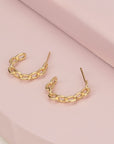 Chain Hoop Earrings - HLcollection - Handmade Gold and Silver Jewelry