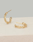 Chain Hoop Earrings - HLcollection - Handmade Gold and Silver Jewelry