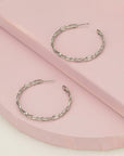 Chain Hoop Earrings Silver or Gold - HLcollection - Handmade Gold and Silver Jewelry
