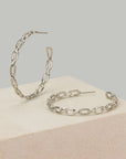 Chain Hoop Earrings Silver or Gold - HLcollection - Handmade Gold and Silver Jewelry