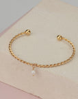 Dainty Pearl Cuff Bracelet - HLcollection - Handmade Gold and Silver Jewelry