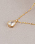 Delicate CZ Drop Necklace - HLcollection - Handmade Gold and Silver Jewelry