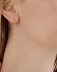 Gold Charm Threader Earrings - HLcollection - Handmade Gold and Silver Jewelry