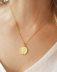 Gold Coin Pendant Necklace - HLcollection - Handmade Gold and Silver Jewelry