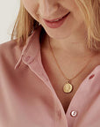 Gold Coin Pendant Necklace - HLcollection - Handmade Gold and Silver Jewelry