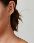 Gold Drop Chain Earrings - HLcollection - Handmade Gold and Silver Jewelry