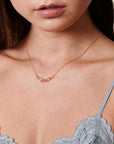 Gold Link Charm Necklace - HLcollection - Handmade Gold and Silver Jewelry