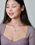 Gold Lock Charm Necklace - HLcollection - Handmade Gold and Silver Jewelry