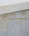 Gold Long Arc Earrings - HLcollection - Handmade Gold and Silver Jewelry