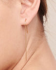 Gold Long Arc Earrings - HLcollection - Handmade Gold and Silver Jewelry