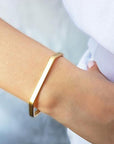 Gold Minimalist Cuff Bracelet - HLcollection - Handmade Gold and Silver Jewelry