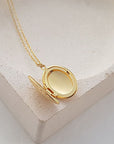 Gold Photo Locket Necklace - HLcollection - Handmade Gold and Silver Jewelry
