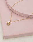 Gold Shell Pendant with Pearl Necklace - HLcollection - Handmade Gold and Silver Jewelry