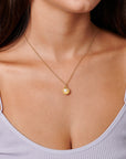Gold Shell Pendant with Pearl Necklace - HLcollection - Handmade Gold and Silver Jewelry