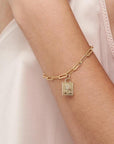 Gold Square Coin Bracelet - HLcollection - Handmade Gold and Silver Jewelry