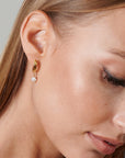Hoop Pearl Huggie Earrings - HLcollection - Handmade Gold and Silver Jewelry