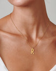 Large Gold Letter Necklace - HLcollection - Handmade Gold and Silver Jewelry