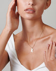 Large Gold Letter Necklace - HLcollection - Handmade Gold and Silver Jewelry