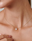 Tiny Diamond Gold Necklace - HLcollection - Handmade Gold and Silver Jewelry