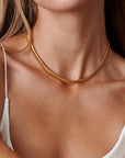 Wide Snake Chain Necklace - HLcollection - Handmade Gold and Silver Jewelry