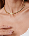Wide Snake Chain Necklace - HLcollection - Handmade Gold and Silver Jewelry