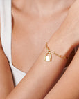 14k Gold Filled Lock Bracelet - HLcollection - Handmade Gold and Silver Jewelry