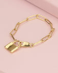 14k Gold Filled Lock Bracelet - HLcollection - Handmade Gold and Silver Jewelry