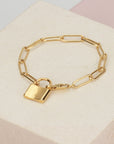 14k Gold Filled Lock Bracelet - HLcollection - Handmade Gold and Silver Jewelry