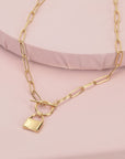14k Gold Filled Lock Necklace - HLcollection - Handmade Gold and Silver Jewelry
