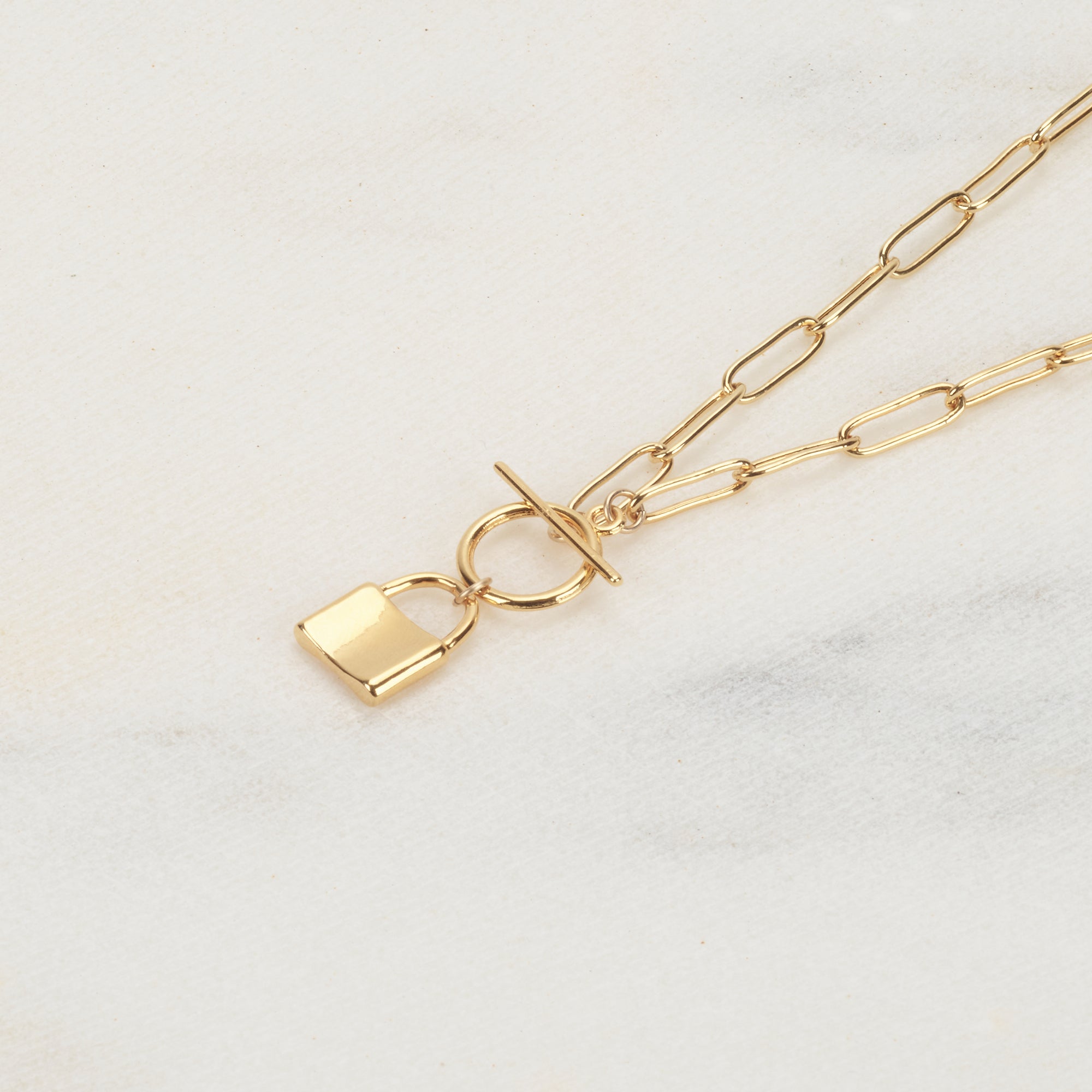 14k Gold Filled Lock Necklace - HLcollection - Handmade Gold and Silver Jewelry