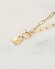 14k Gold Filled Lock Necklace - HLcollection - Handmade Gold and Silver Jewelry