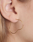 Gold Heart Hoop Earrings