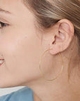 2 Inches Gold Hoops Earrings - HLcollection - Handmade Gold and Silver Jewelry