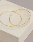 2 Inches Gold Hoops Earrings - HLcollection - Handmade Gold and Silver Jewelry