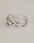 Adjustable Twisted Sterling Silver Ring - HLcollection - Handmade Gold and Silver Jewelry