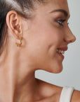Chain Hoop Earrings - HLcollection - Handmade Gold and Silver Jewelry