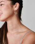 Chain Hoop Earrings Silver or Gold - HLcollection - Handmade Gold and Silver Jewelry
