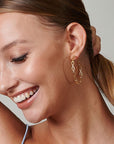 Chain Hoop Earrings Silver or Gold - HLcollection - Handmade Gold and Silver Jewelry
