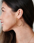 Chain Hoop Earrings Silver or Gold - HLcollection - Handmade Gold and Silver Jewelry