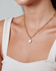 Chunky Gold Necklace with Pearl - HLcollection - Handmade Gold and Silver Jewelry