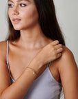 Dainty Pearl Cuff Bracelet - HLcollection - Handmade Gold and Silver Jewelry
